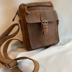 Adrian Klis Handmade Bison leather organizer bag stage coach brown